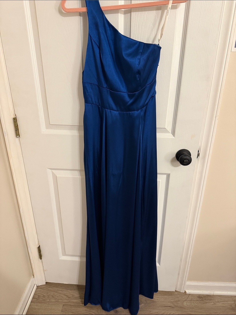 One-Shoulder Royal Blue Gown with pockets!
